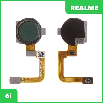 Шлейф для Realme 6i сканер отпечатка пальцев (зеленый)