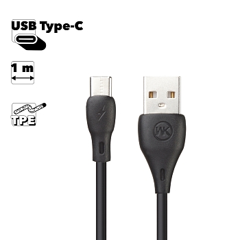 USB кабель WK Full Speed Data Cable For Type-C WDC-072 USB Type-C, черный