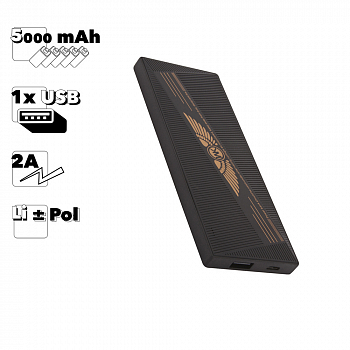 Внешний АКБ WK Tumasi RPP-54 5000 mAh, 1xUSB, 2A, Li-Pol (черный)