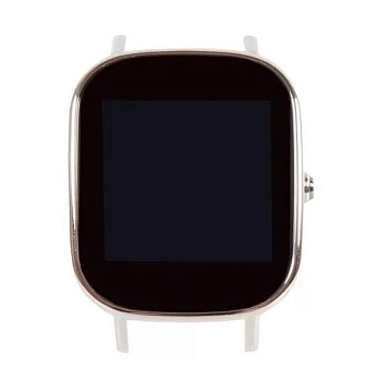 Модуль для часов Asus ZenWatch Wi500q с рамкой крепления и задней крышкой, панель, черная, обод и задняя крышка светло-стальной