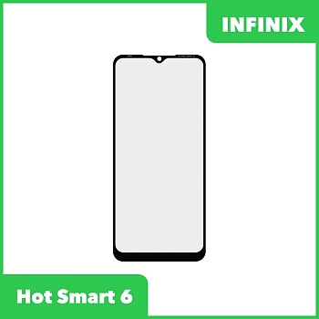 Стекло + OCA пленка для переклейки Infinix Hot Smart 6 (черный)