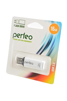 USB Flash накопитель Perfeo PF-C13W016 USB 16GB, белый