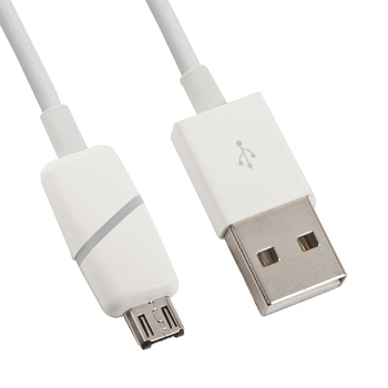 USB Дата-кабель MicroUSB с индикацией зарядки (белый, круглая коробка)