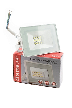 Прожектор ULTRAFLASH LFL-1001 C01 светодиодный, 10Вт, 6500К, IP65 белый