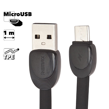 USB кабель Remax Shell Series Cable RC-040m MicroUSB, черный