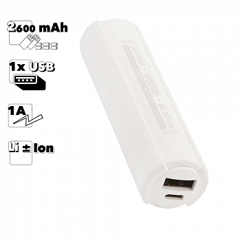 Внешний АКБ WK Mark WP-036 2600 mAh, 1xUSB, 1А, Li-Ion (белый)