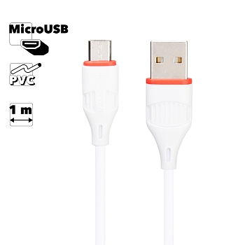 USB кабель Borofone BX17 Enjoy Charging Data Cable For Micro, белый