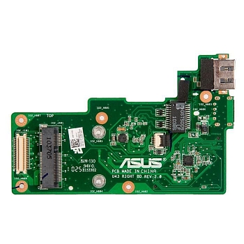 Плата портов и контроллера LAN для ноутбука Asus U43JC, U43SD, U43SW, U43F