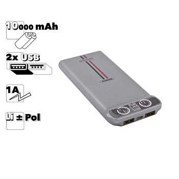 Внешний аккумулятор (АКБ) Power Bank ReMax Kingree Series 10000 mAh RPP-18 Li-Pol (серый)