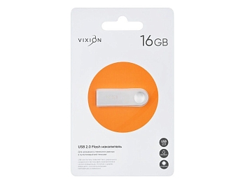 USB Flash накопитель 16GB 2.0 Zinc Alloy, серебро (Vixion)