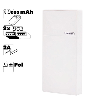 Внешний аккумулятор (АКБ) Power Bank ReMax Thoway Series 10000 mAh RPP-55 Li-Pol (белый)