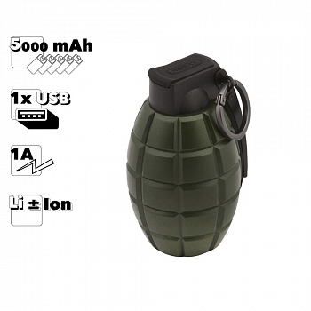 Внешний аккумулятор (АКБ) Power Bank Remax Grenade Series 5000 mAh RPL-28 Li-ion 1 А (зеленый)