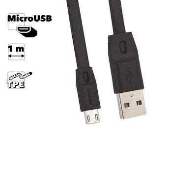 USB кабель Remax Full Speed Series 1M Cable RC-001m MicroUSB, черный