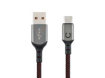 Кабель USB Vixion (K9 Ceramic) Type-C, 1 метр, черный