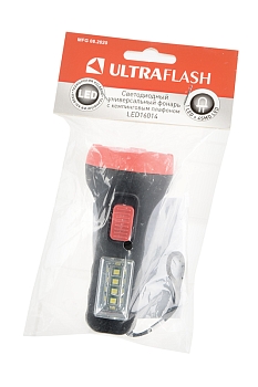 Фонарь налобный ULTRAFLASH LED16014 1LED + 4SMD LED (черно-красный) BL1