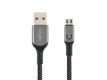 Кабель USB Vixion (K9 Ceramic) MicroUSB (1м) (черно/белый)