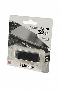 Kingston USB 3.0/3.2 Gen 1/Type-C 32GB DataTraveler 70, черный BL1
