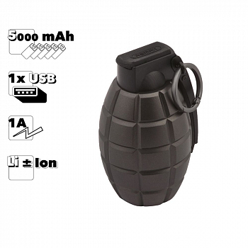 Внешний АКБ REMAX Grenade RPL-28 5000 mAh 1xUSB, 1A, Li-Ion (черный)