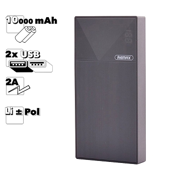 Внешний аккумулятор (АКБ) Power Bank ReMax Thoway Series 10000 mAh RPP-55 Li-Pol (серый)