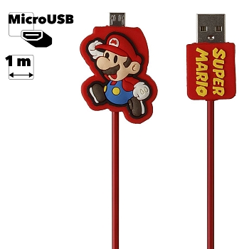 USB Дата-кабель мультяшный Mario Bros. MicroUSB (коробка)