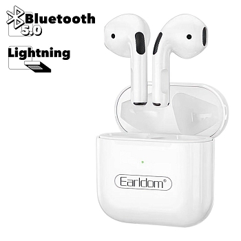 TWS Bluetooth гарнитура Earldom Wireless Earbuds mini TWS2 с беспроводным зарядным боксом, белые