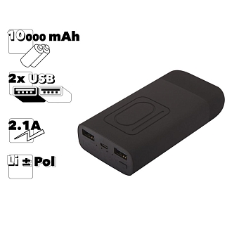 Внешний АКБ REMAX Flinc RPP-72 10000 mAh 2хUSB 2.1А, Li-Pol (черный)