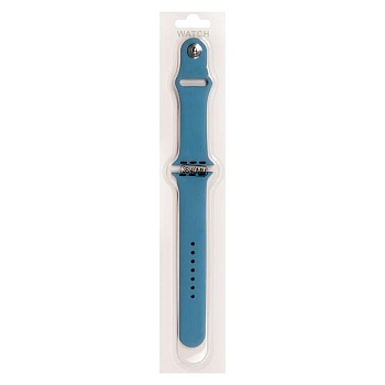Силиконовый ремешок для Apple Watch 38/40мм (24), лазурный, на кнопке