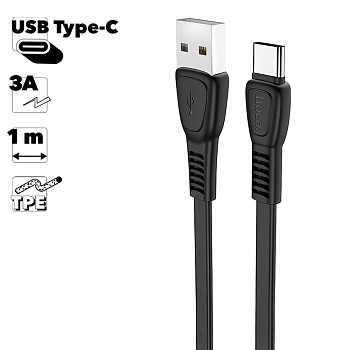 USB кабель Hoco X40 Noah Charging Data Cable For Type-C, 1 метр, черный