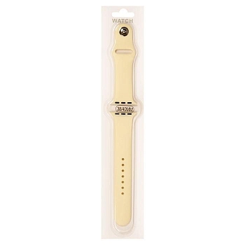 Силиконовый ремешок для Apple Watch 38/40мм (51), бледно-желтый, на кнопке