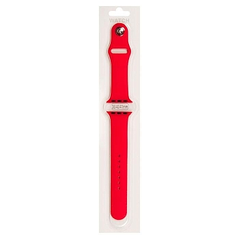 Силиконовый ремешок для Apple Watch 38/40мм (14), красный, на кнопке