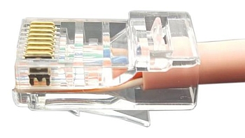 PLEZ-8P8C-U-C6-100 Разъем легкой оконцовки RJ-45 (8P8C) под витую пару, категория 6 (50 µ"/ 50 микродюймов), универсальный
